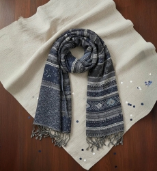 Kendra scarf - blue wool - 1