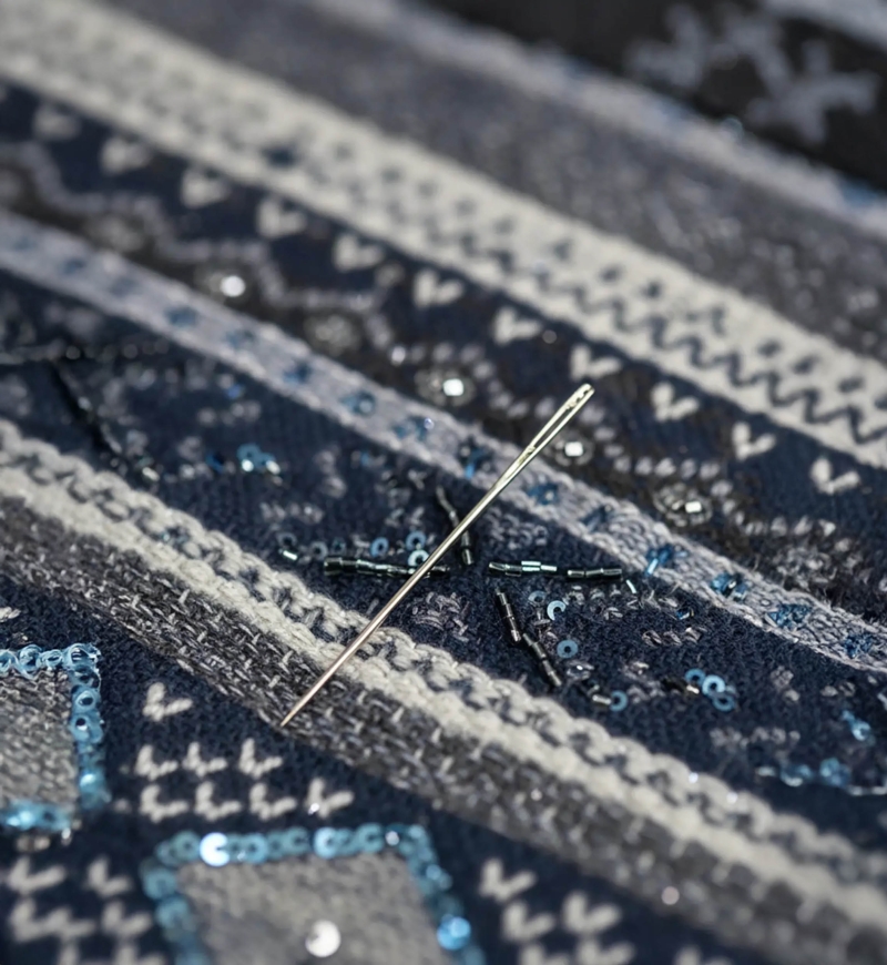 Kendra scarf - blue wool - 3