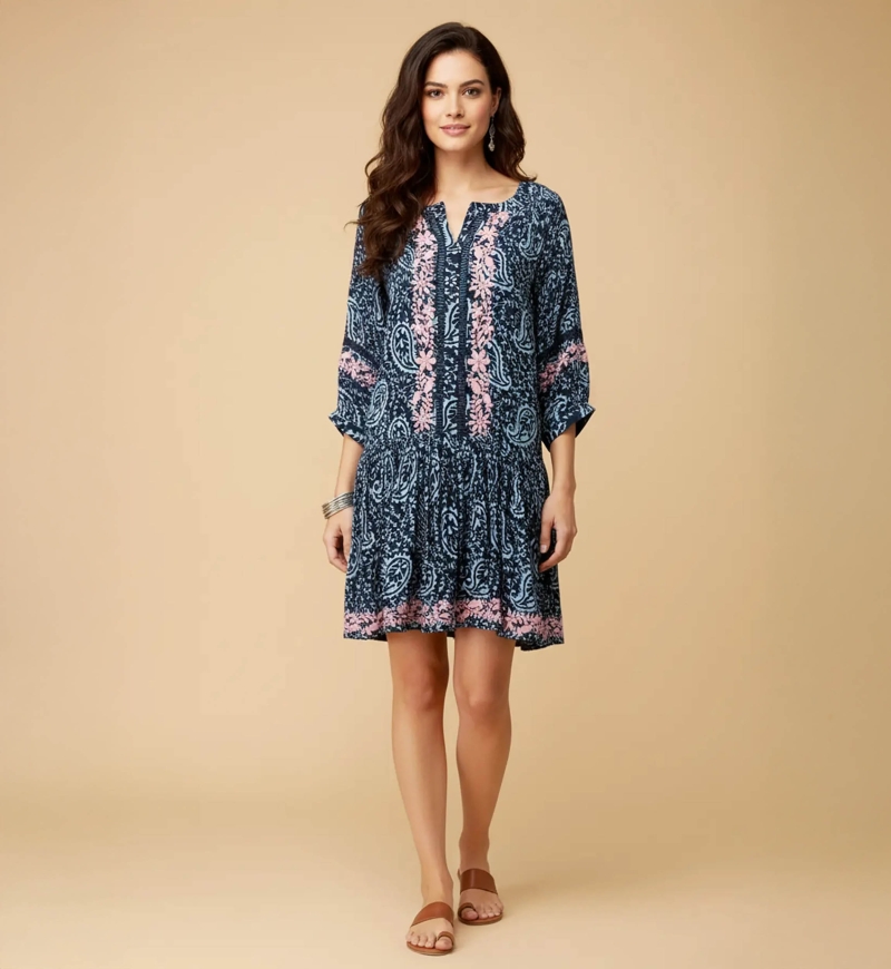 robe courte manche longue boheme DARLING - Miss June