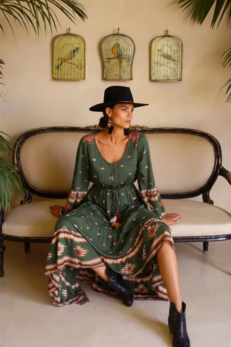 robe longue manche longue boheme ANATOLIA - Miss June