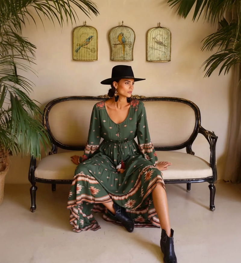 Vestido bohemio largo con mangas largas ANATOLIA - Miss June