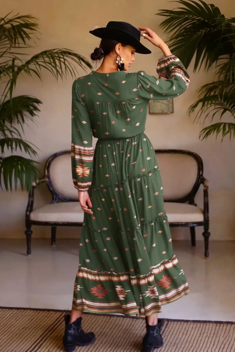 bohemian long dress long sleeves ANATOLIA - Miss June