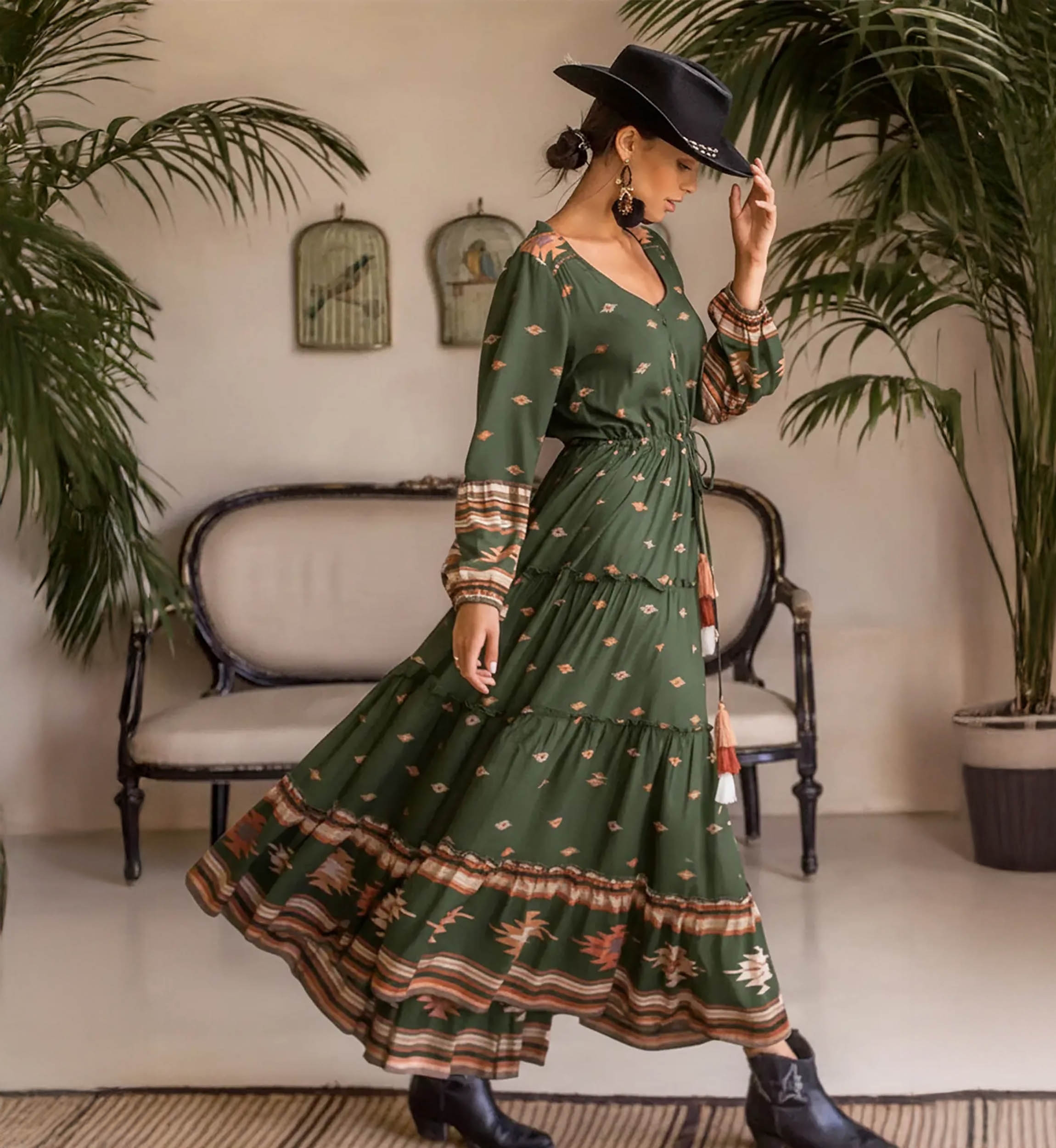 Vestido bohemio largo con mangas largas ANATOLIA - Miss June