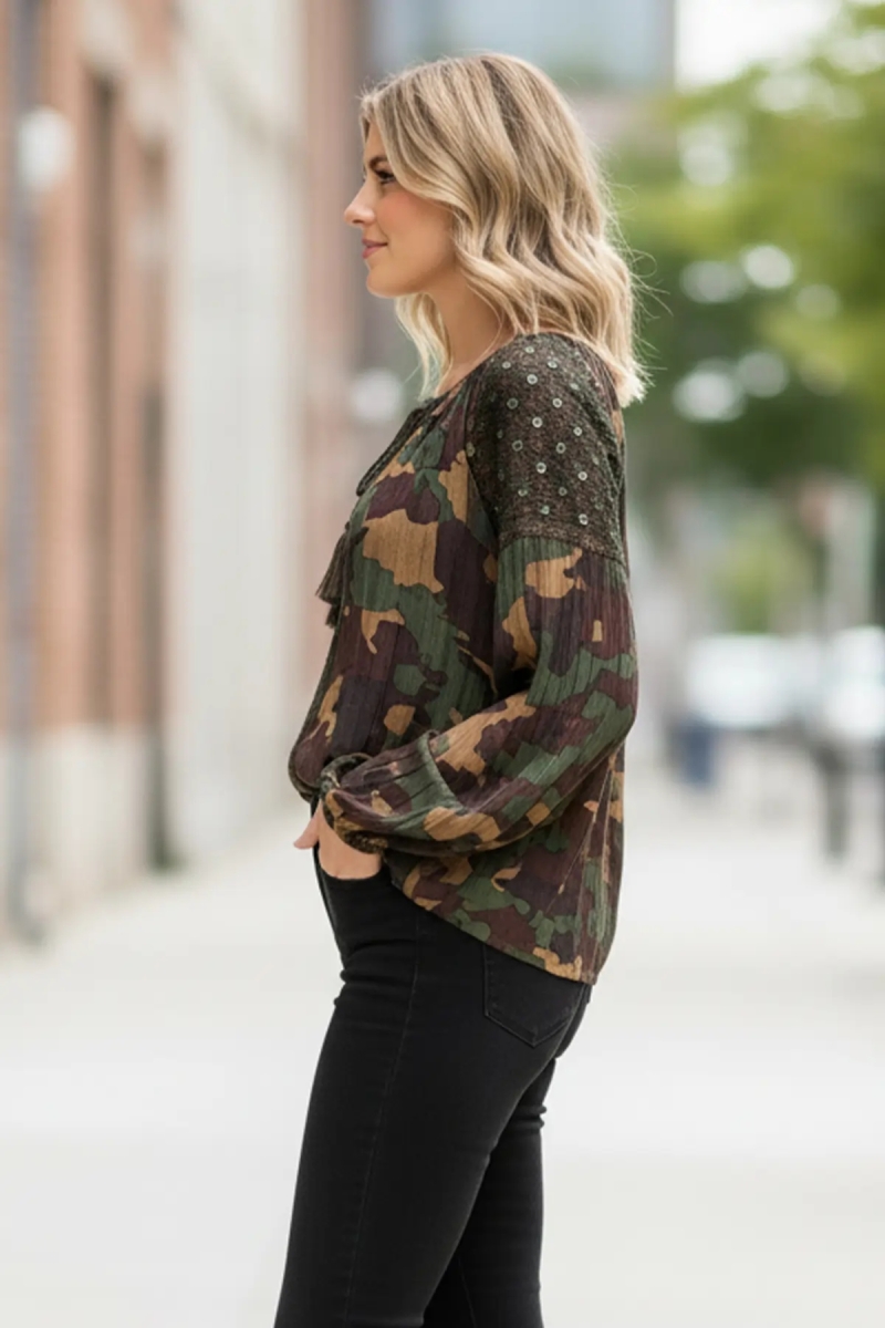 blouse manche longue boheme ARMY - Miss June