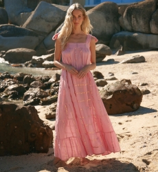 Robe Aly – Robe longue à bretelles avec ceinture assortie, 100% coton avec lurex – Miss June Paris