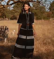 Miss June Paris — Vestido Largo Betty en Algodón Bordado Inglés