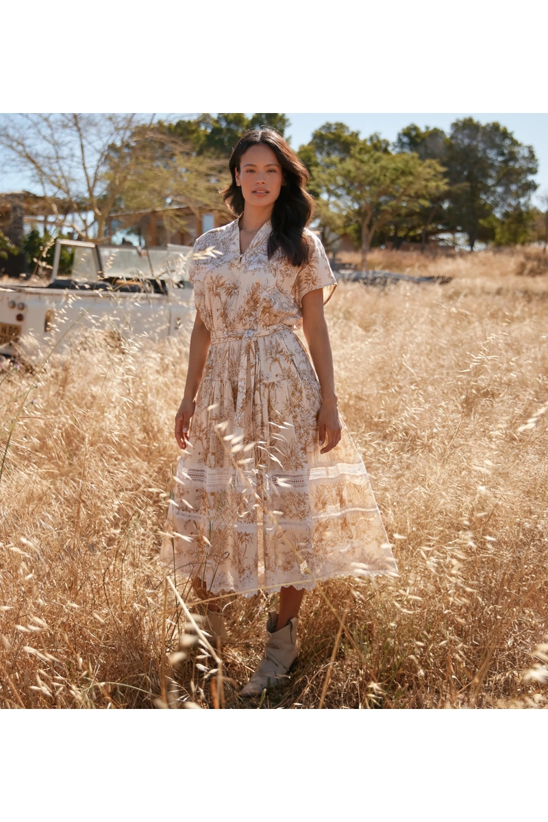 Miss June Paris — Brita Midi Dress Beige