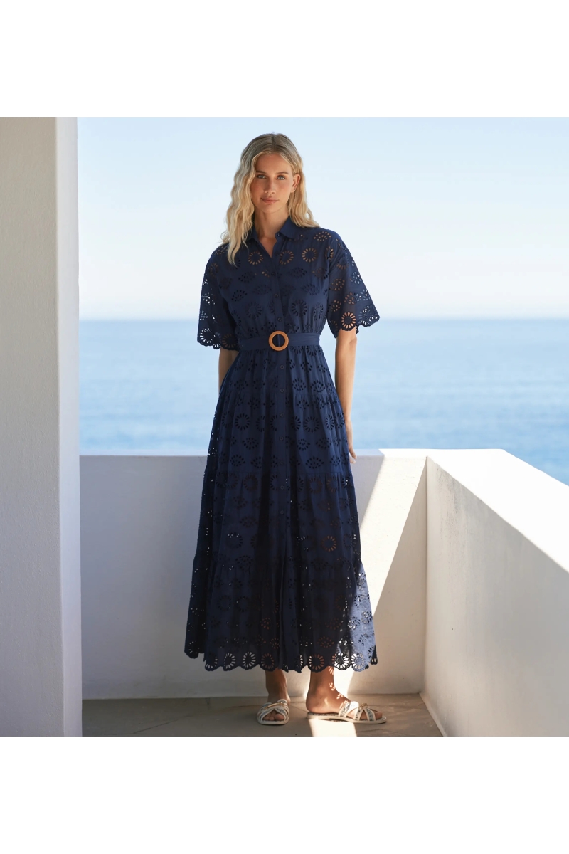 Miss June Paris — Vestido Largo Apoline Marino