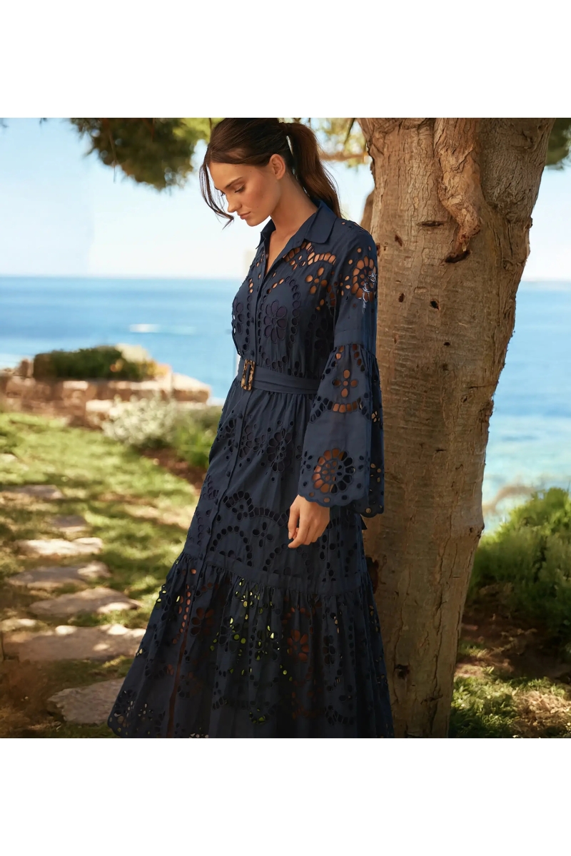 Miss June Paris — Aurelia Navy Maxi Dress