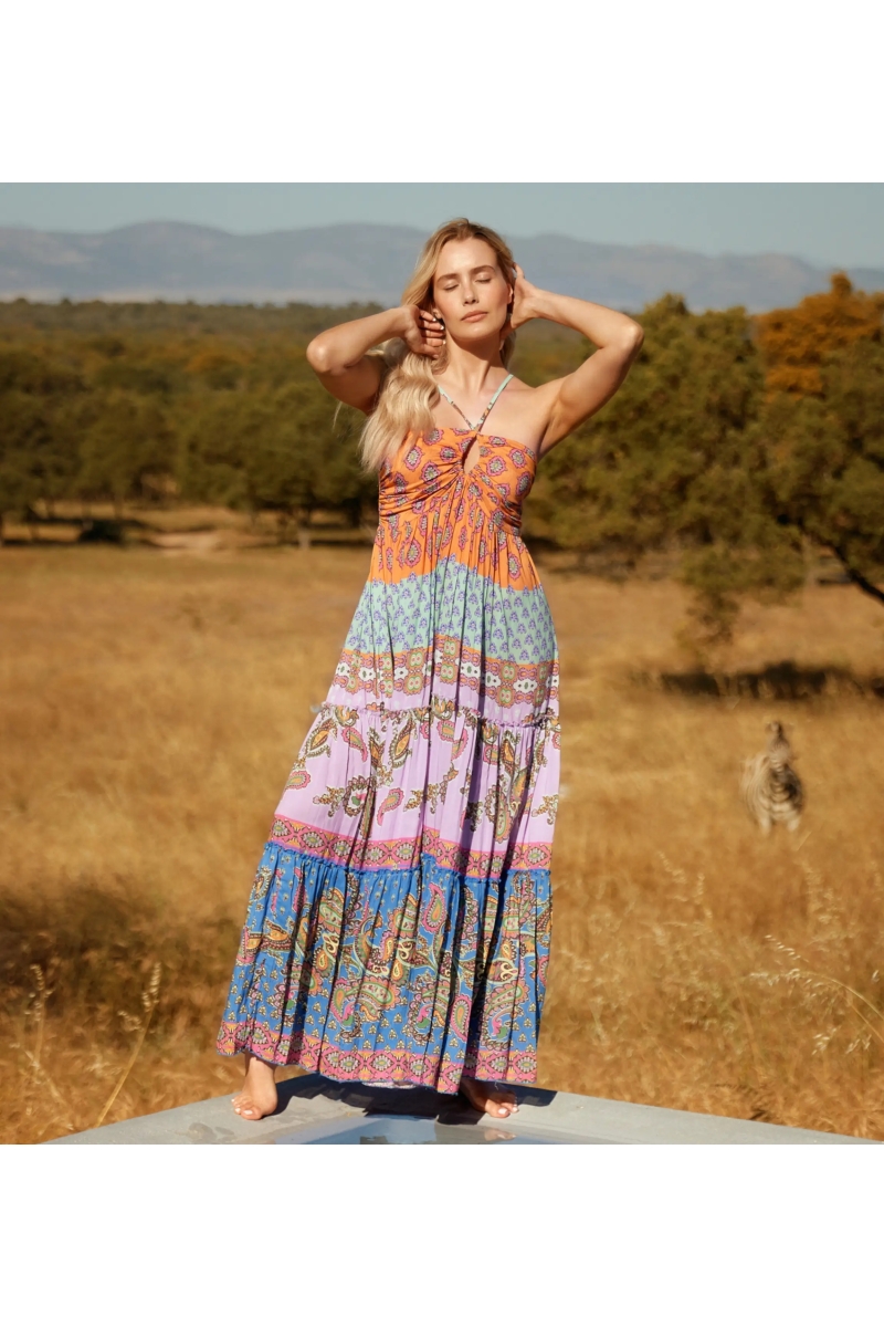 Miss June Paris — Long Dress Bahya Multicolored Printed Modal