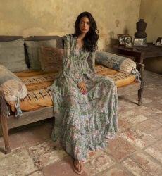 Rosa Long Dress – Flowy Fabric – Floral Print – Long Sleeves – Miss June Paris – 4