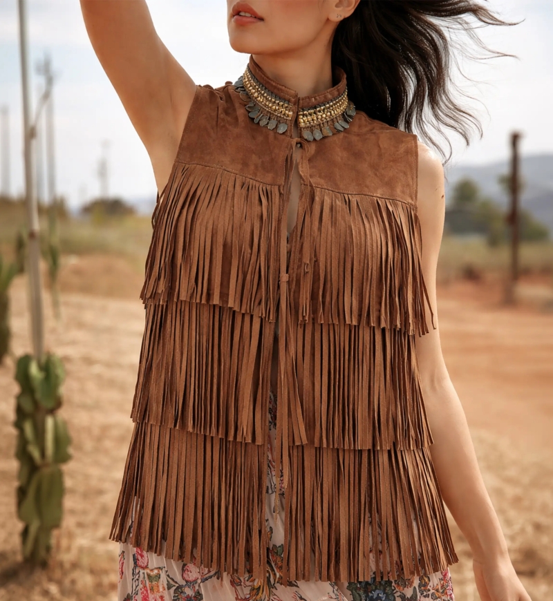 Miss June Paris — Gilet Sans Manches Western