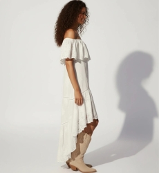 Miss June Paris — White Asymmetrical Bardot Dress