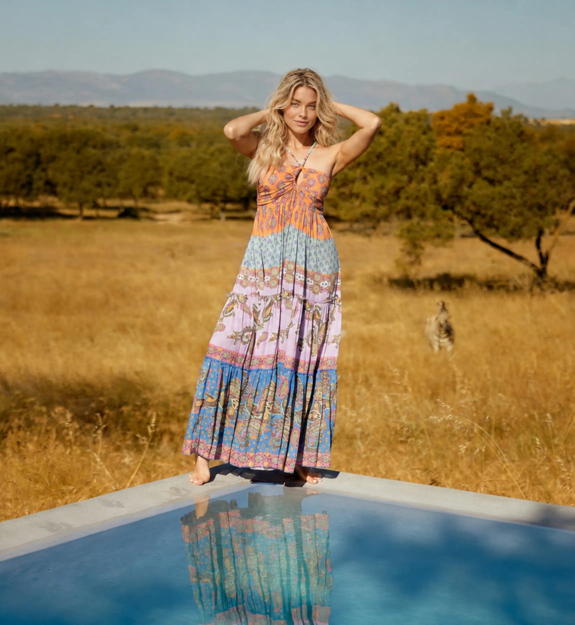Long Dress Bahya Multicolored Printed Modal | Long Dresses — Miss June
