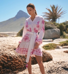 Robe Courte Anika Motifs Floraux en Coton Rayonne Flammé | Robes court