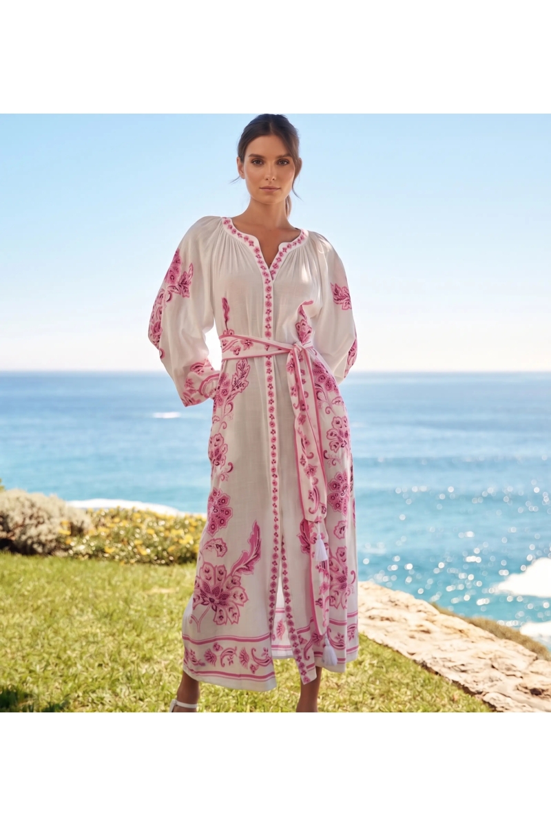 Robe Longue Dana Broderies Florales Coton Rayonne | Robes longues — Mi
