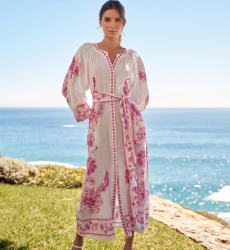 Vestido Largo Dana Bordados Florales Algodón Rayón | Vestidos Largos —
