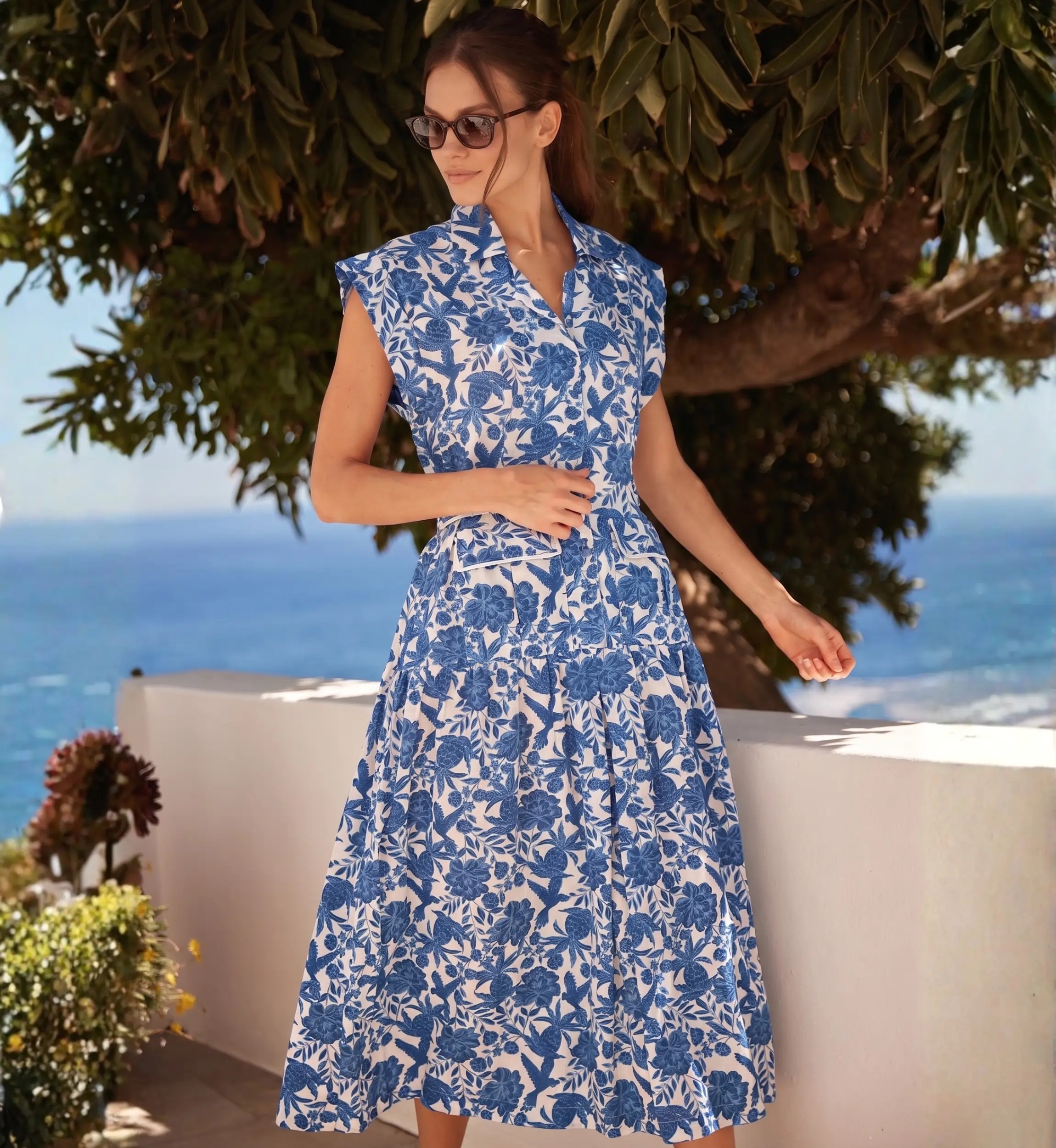 Vestido Largo Tilda de Algodón Azul Índigo Bohème Chic | Vestidos Larg