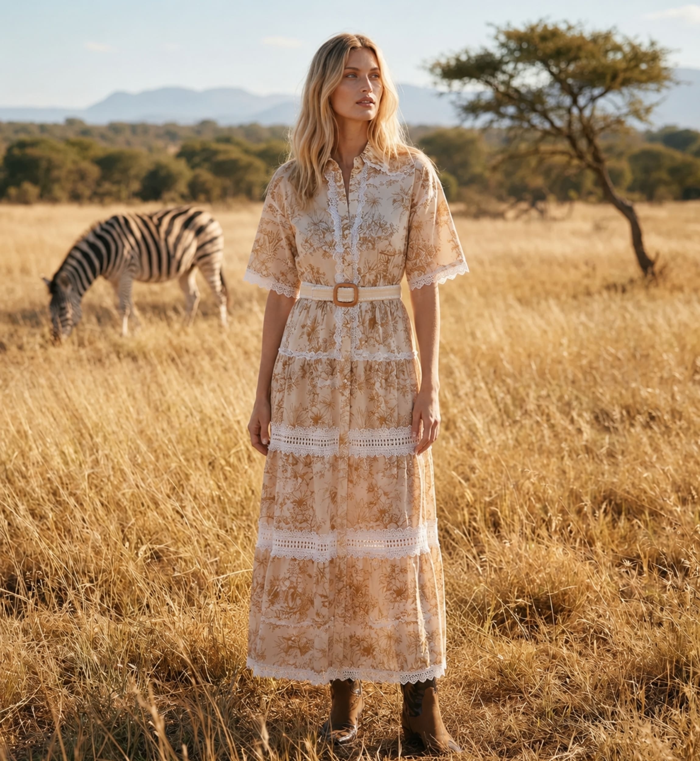 Vestido Largo Aliza Beige | Vestidos Largos — Miss June Paris