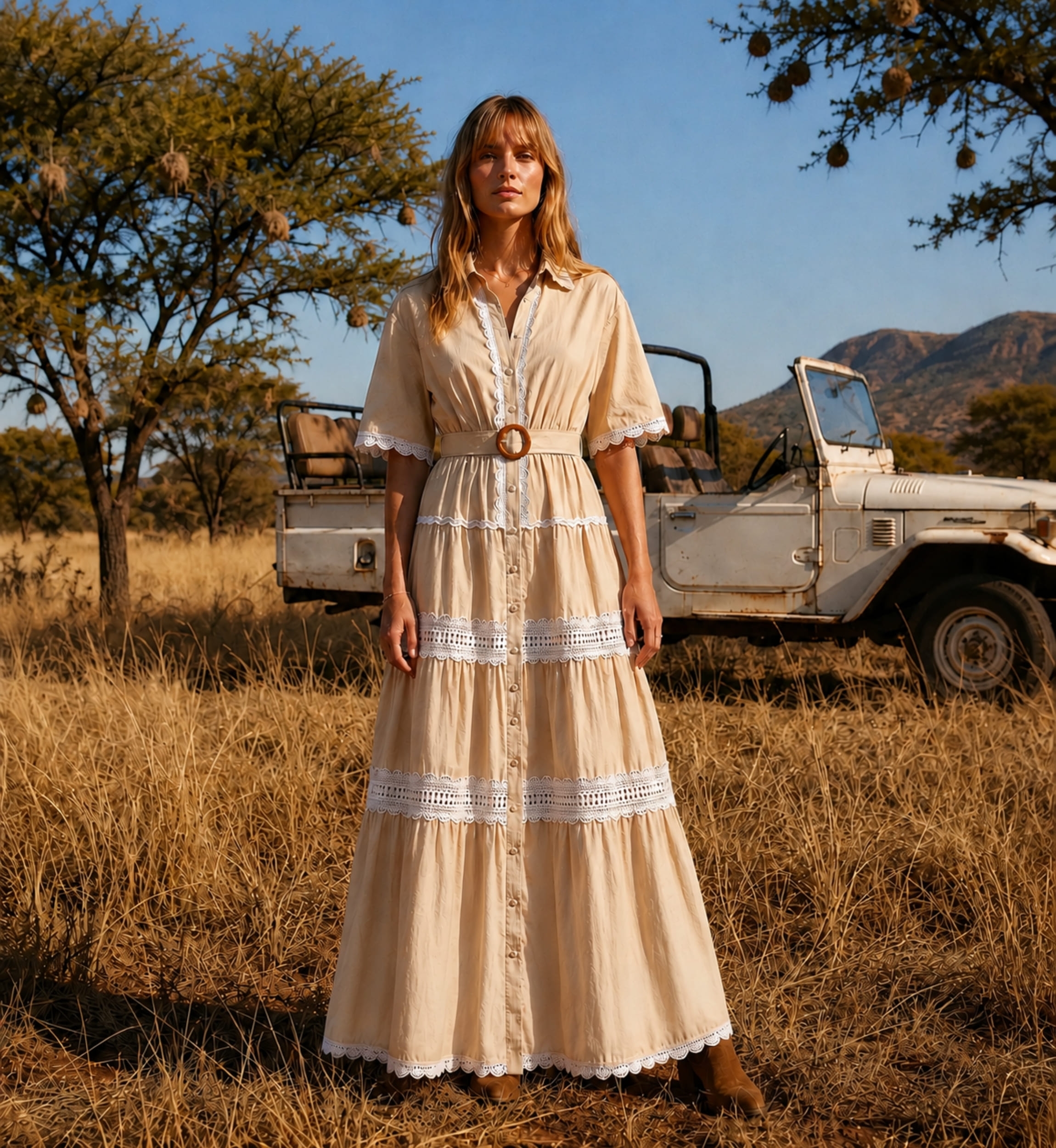 Long Dress Betty in Cotton English Embroidery | Long Dresses — Miss Ju
