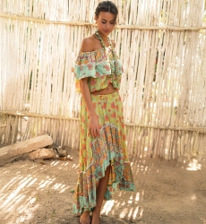 HOLLA Top – Floral Print – Short Sleeve – Bohemian – Miss June Paris – 2