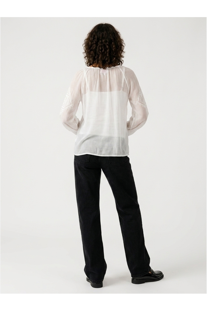 Blouse Lindsay | Blouse Bohème Écru Brodée | Miss June