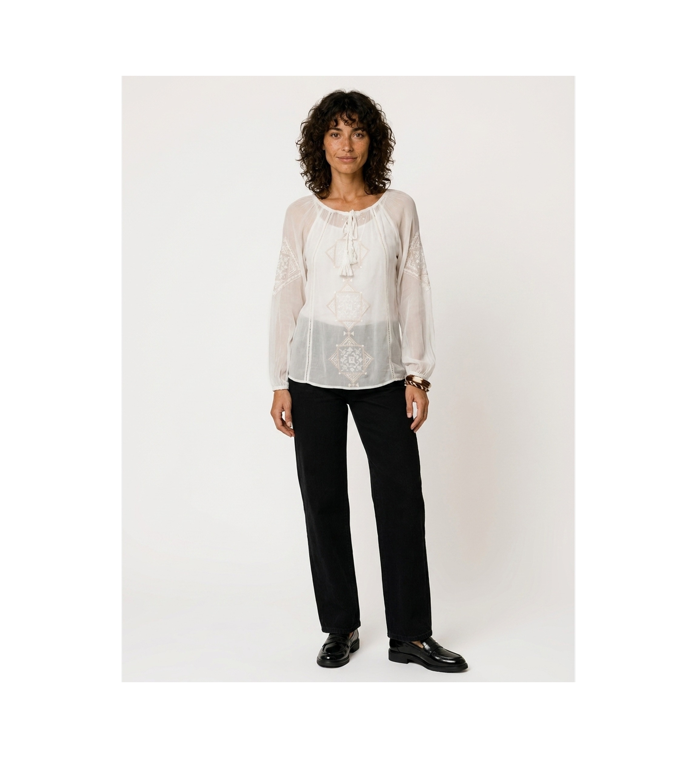 Lindsay Blouse | Embroidered Boho Blouse | Miss June