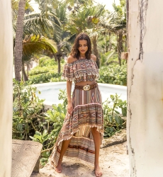 Jupe Longue Yucatan - asymetrique -style bohème - coton - Miss June Paris - 3