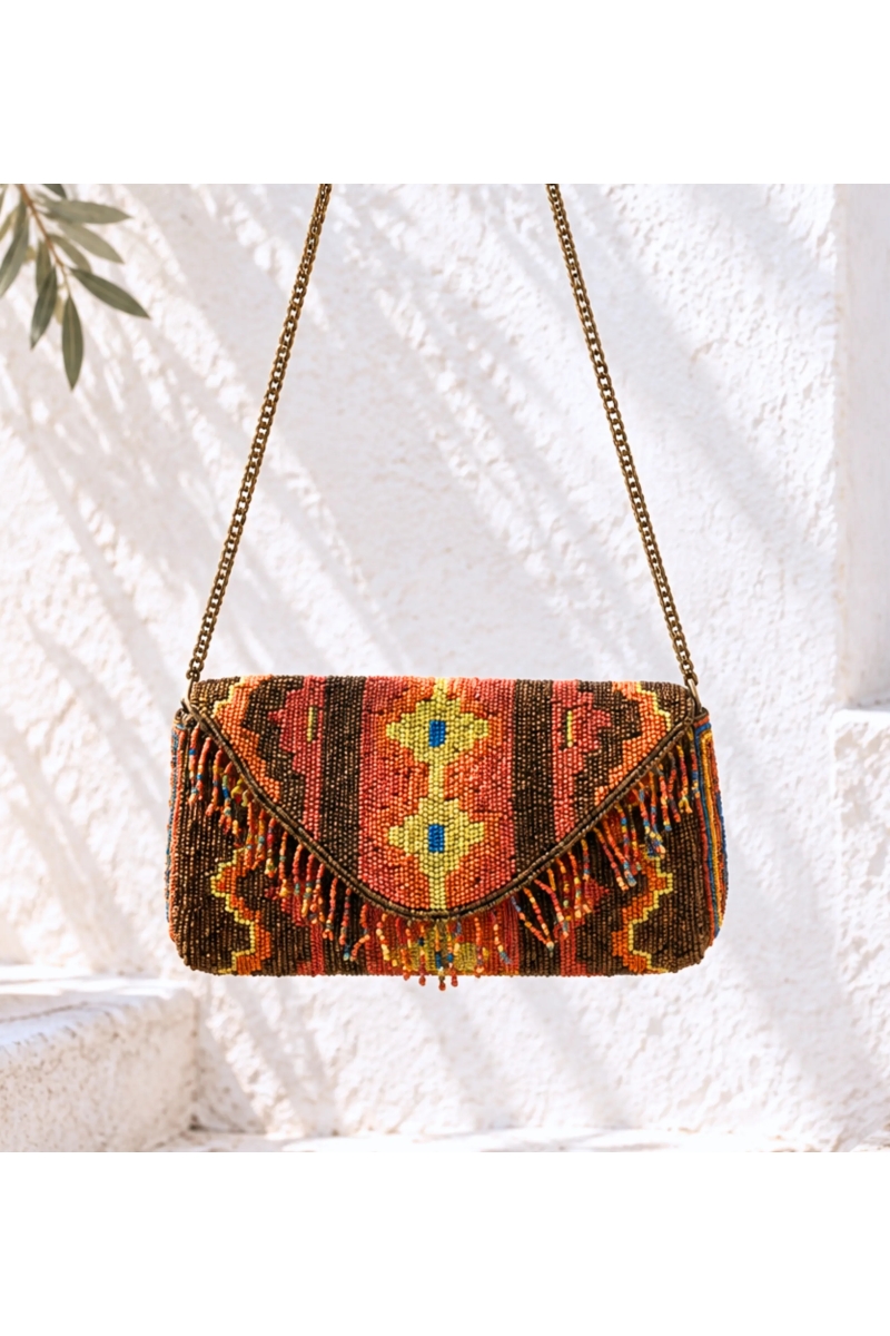 Cartera de cuentas Perle con asa de cadena | Miss June Paris