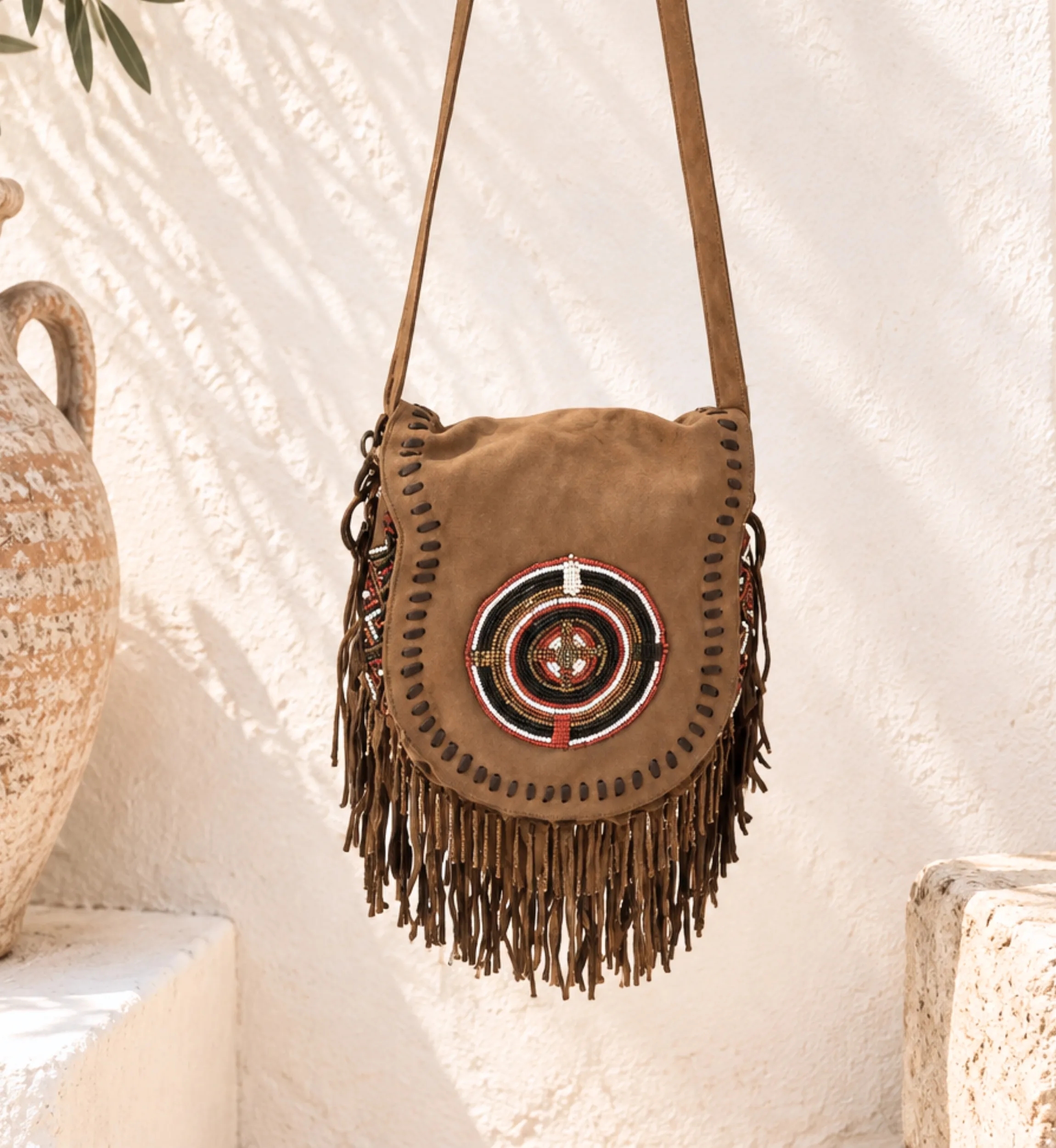Sac bandoulière Radiant en cuir à franges | Miss June Paris