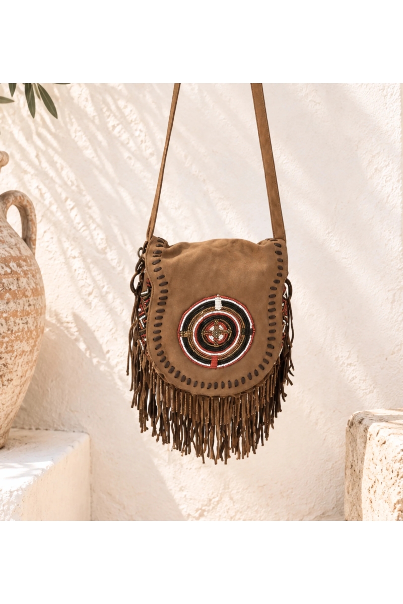 Sac bandoulière Radiant en cuir à franges | Miss June Paris