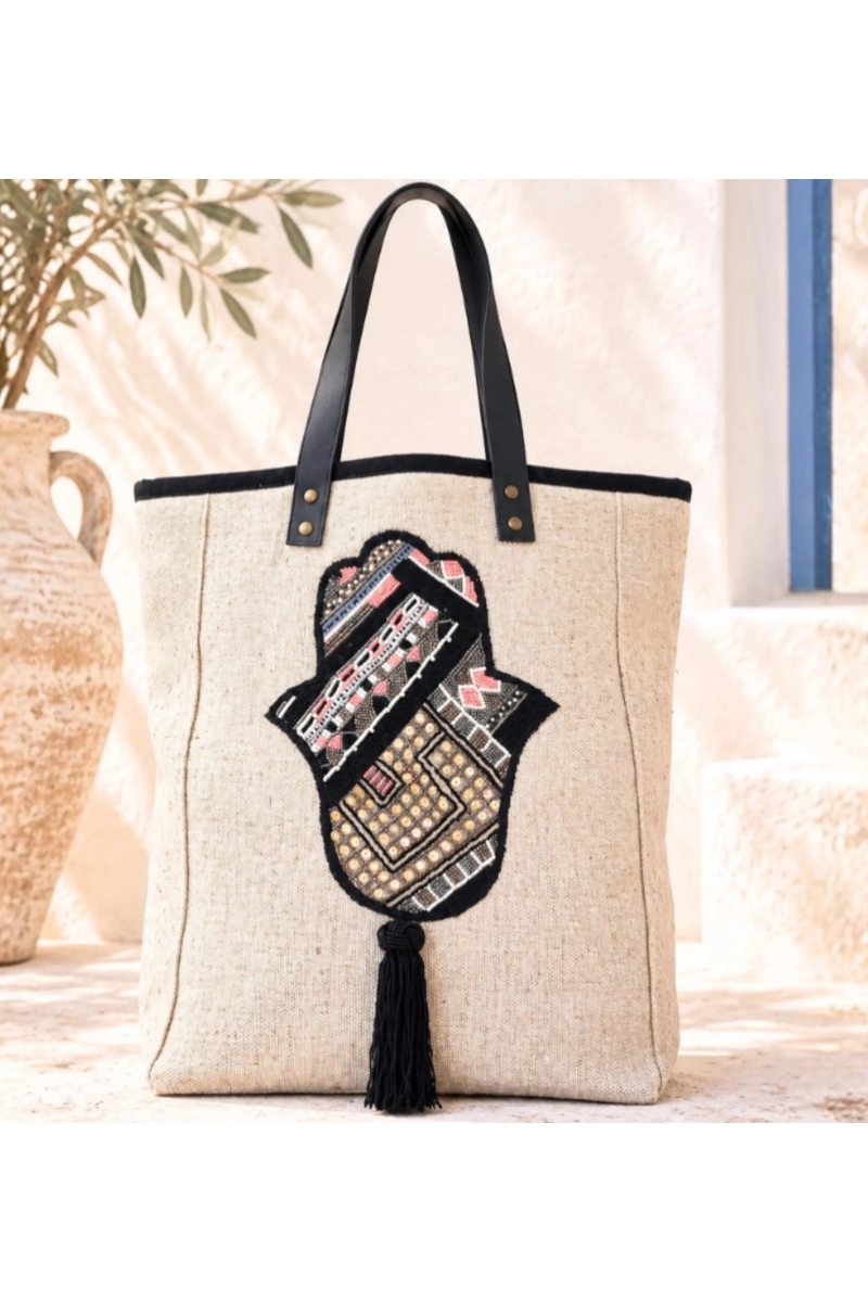 Capazo bordado Gypsy con mano de Fátima | Miss June Paris