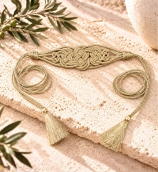 Chloe Gold Braided Belt with Tassels | Miss June Paris