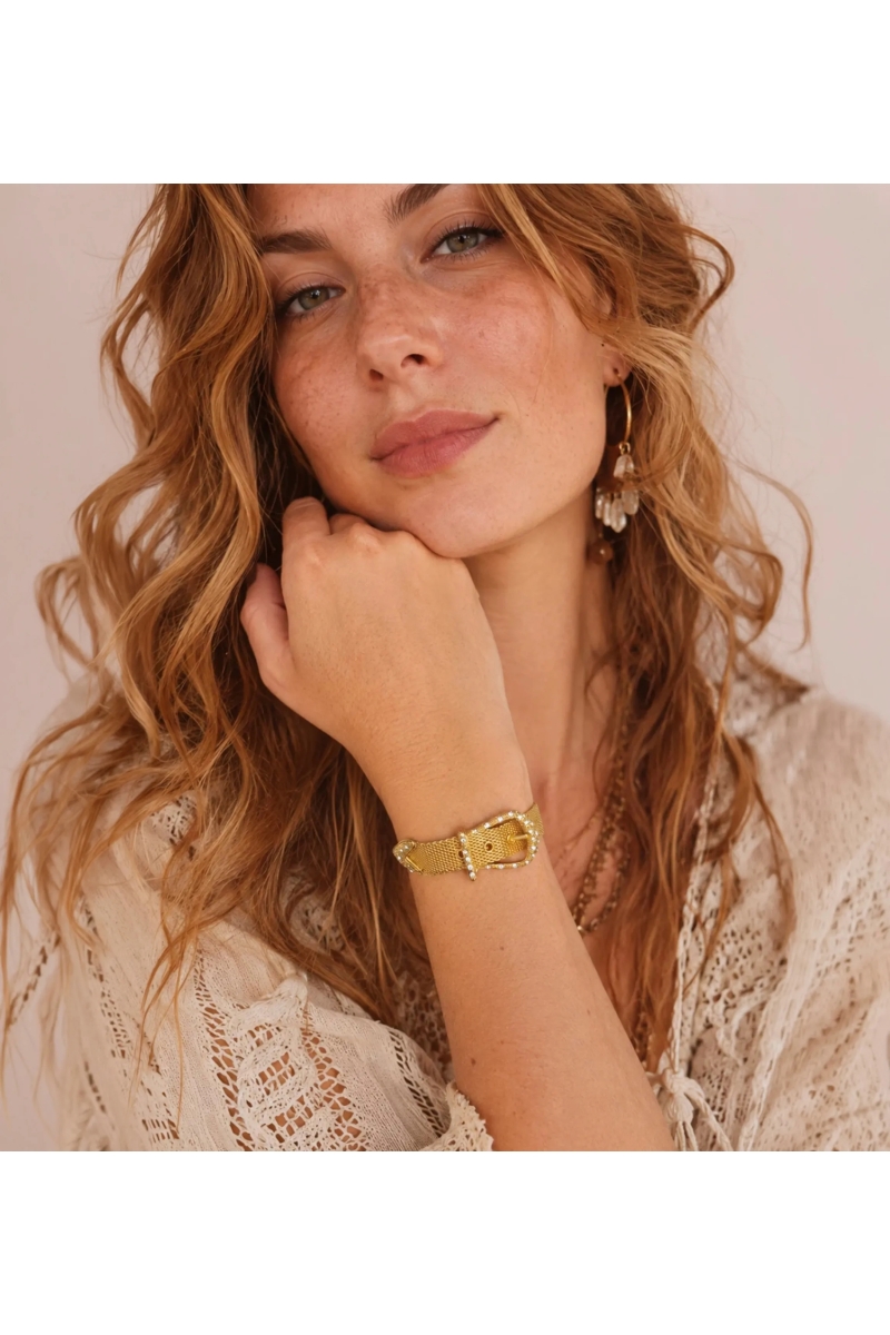 Pulsera Boucle dorada de acero inoxidable | Miss June Paris