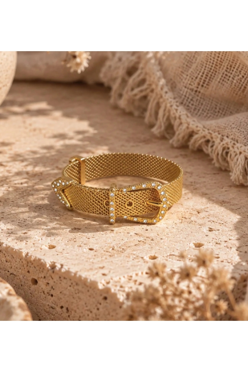 Pulsera Boucle dorada de acero inoxidable | Miss June Paris