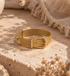 Pulsera Boucle dorada de acero inoxidable | Miss June Paris