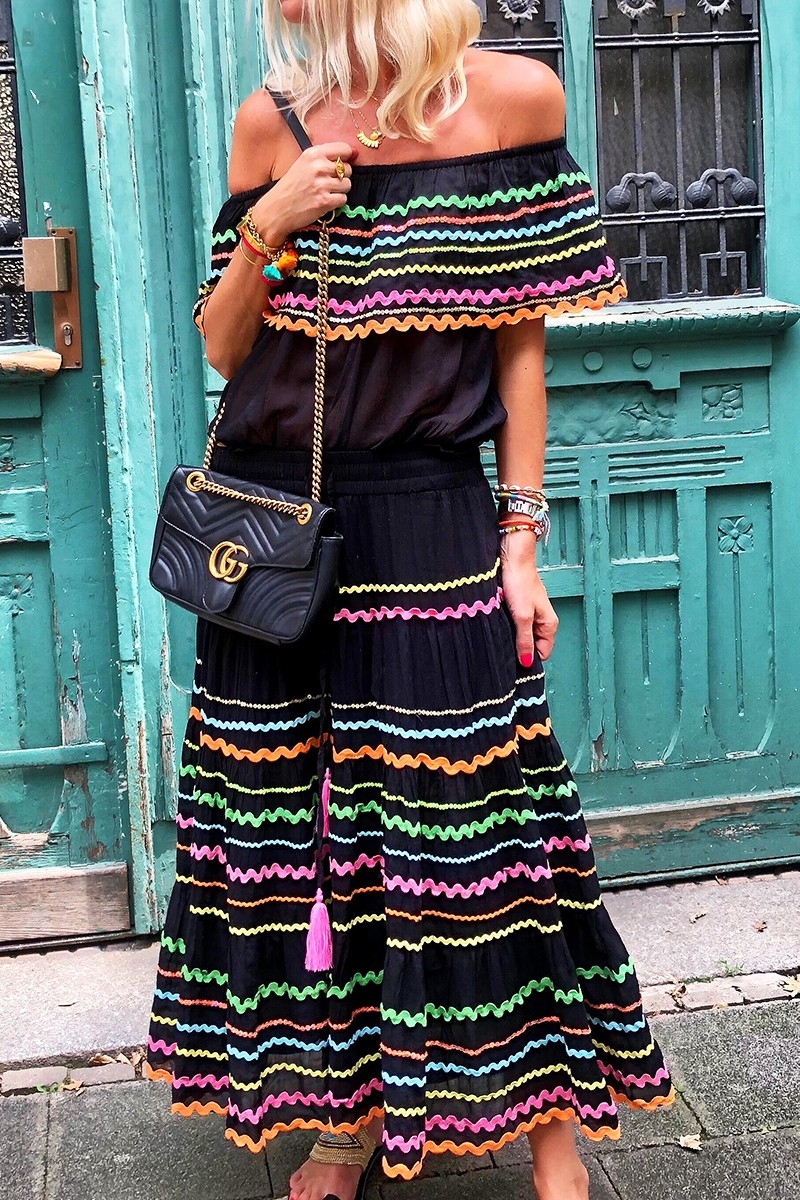 top BLOOM - épaules dénudées -manche courte - bohème coton - Miss June Paris - 3