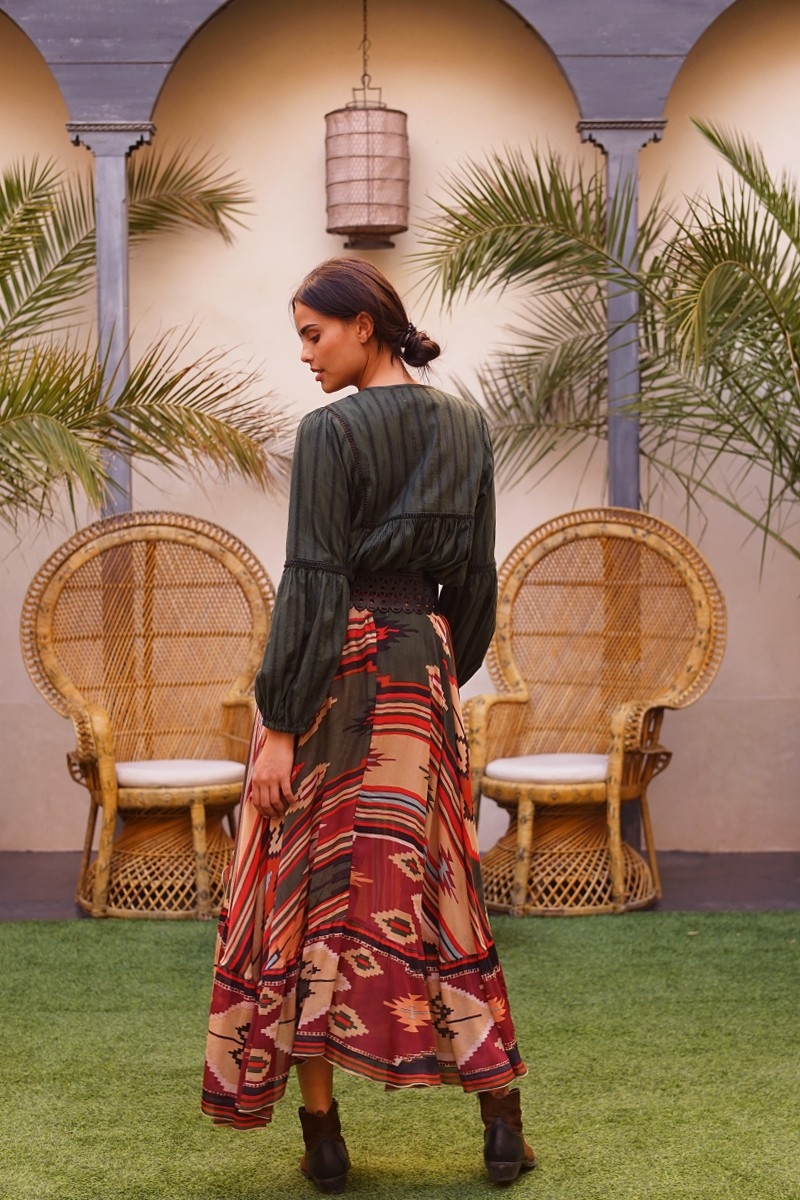 jupe long asymetrique boheme TERRACOTTA - Miss June
