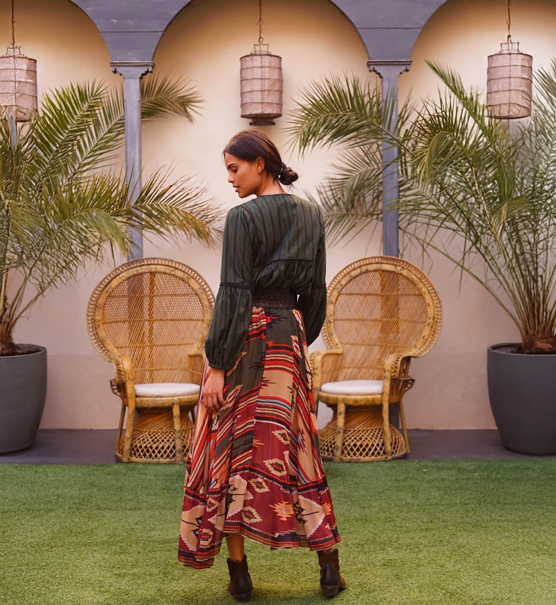 jupe long asymetrique boheme TERRACOTTA - Miss June