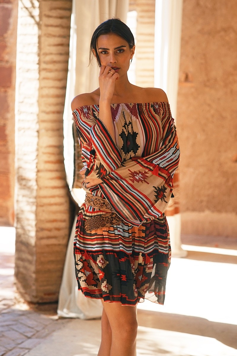 robe courte manche longue boheme CAPRICE - Miss June