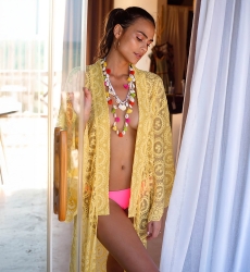 Kimono largo YELLOWSTONE – Amarillo – Manga larga – Bohemio – Miss June Paris – 2