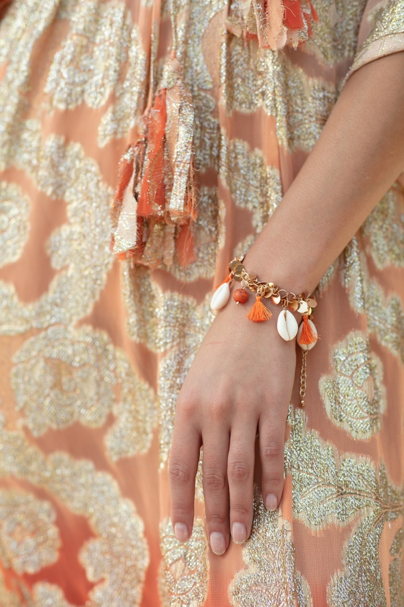 Aqua Bohemian turquoise costume bracelet SILK - Miss June