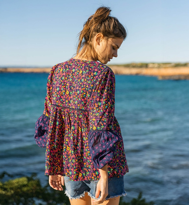 BUBBLES Blouse – Long Sleeve – Cotton Voile – Bohemian – Miss June Paris – 3