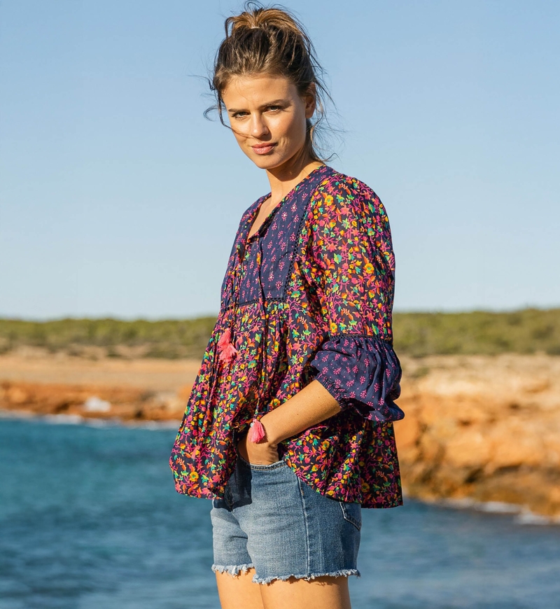 Blusa BUBBLES – Manga larga – Voile de algodón – Bohemia – Miss June Paris – 1