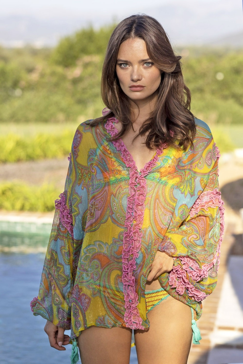 Tess Blouse - Multicolor - Lurex - Paisley Print - Long Sleeves - Bohemian - Miss June Paris - 1