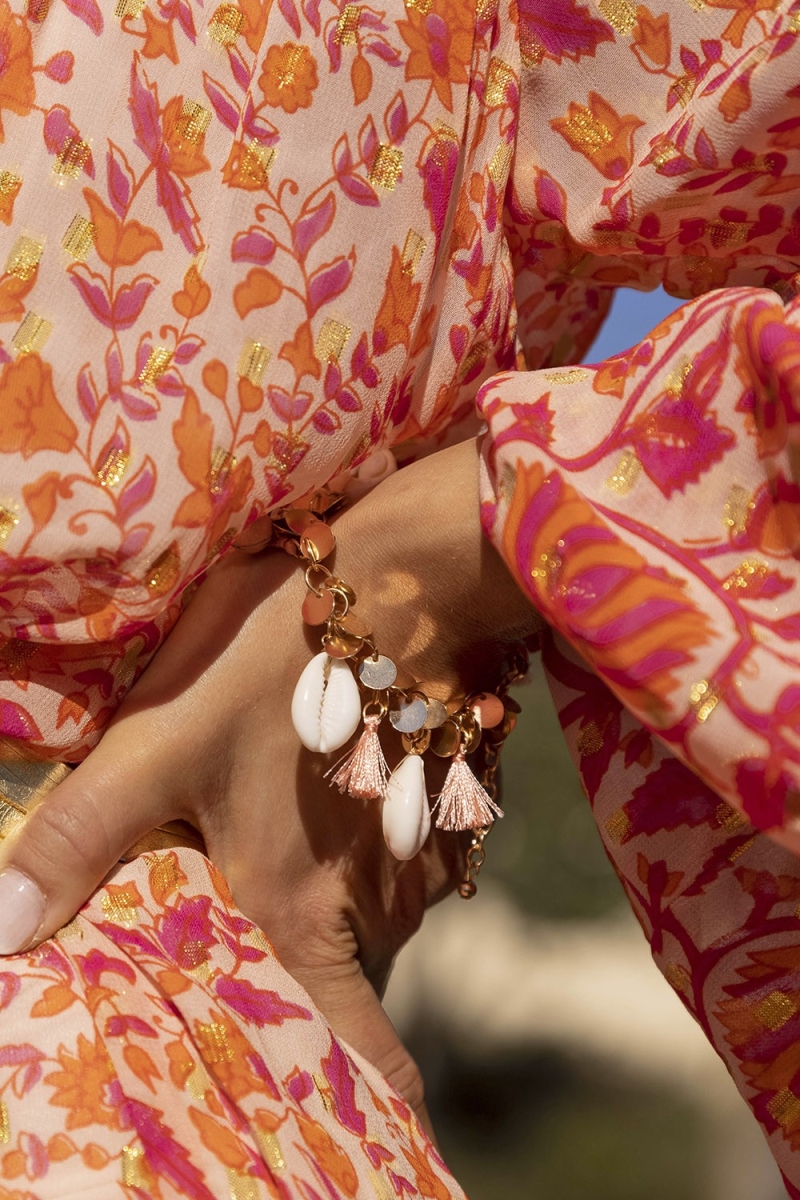 Aqua Bohemian turquoise costume bracelet SILK - Miss June