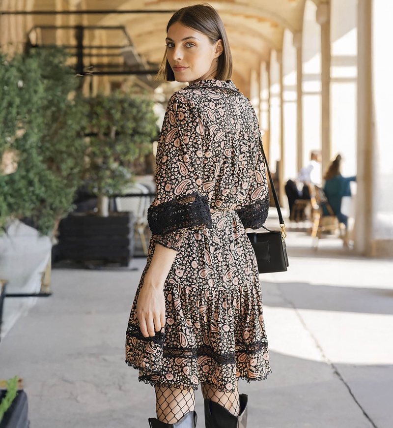 robe courte manche longue boheme CHLOE - Miss June