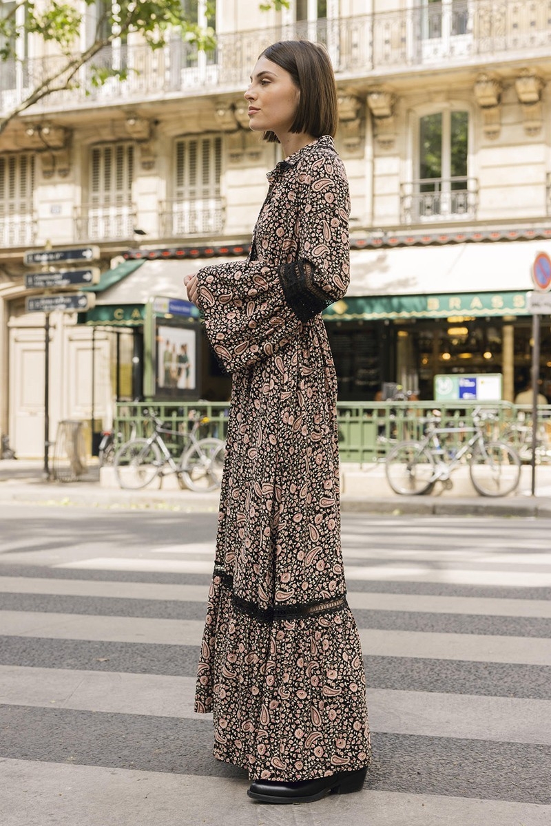 robe longue manche longue boheme VALENTINE - Miss June