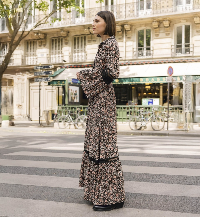 robe longue manche longue boheme VALENTINE - Miss June