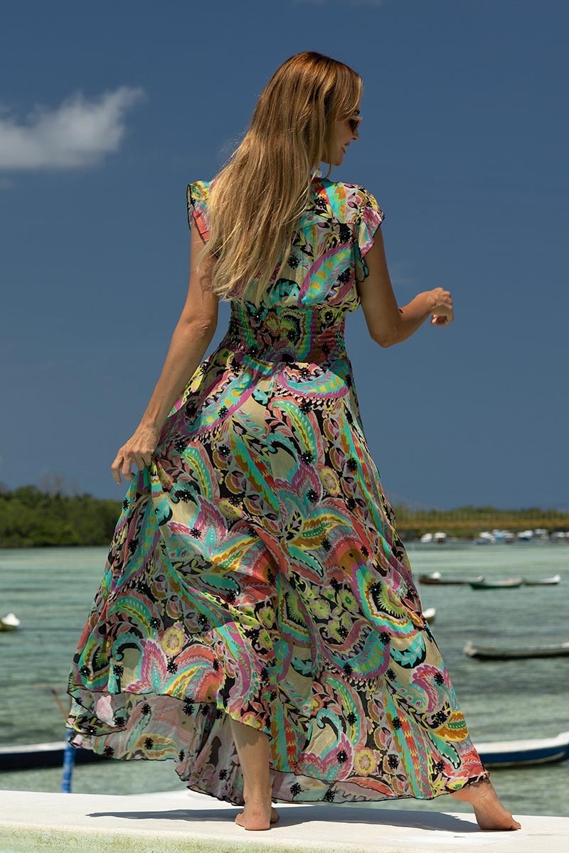 Absinthe Long Dress - Multicolor - Bohemian - Size S/L - Miss June Paris - 4